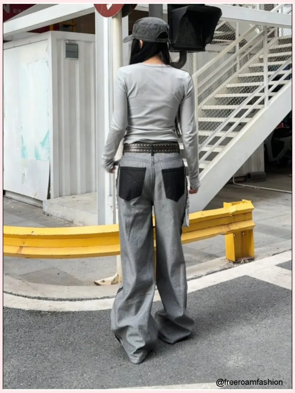 Wide Leg Baggy Jeans with Unique Graphic Digital Prints Y2K Streetwear